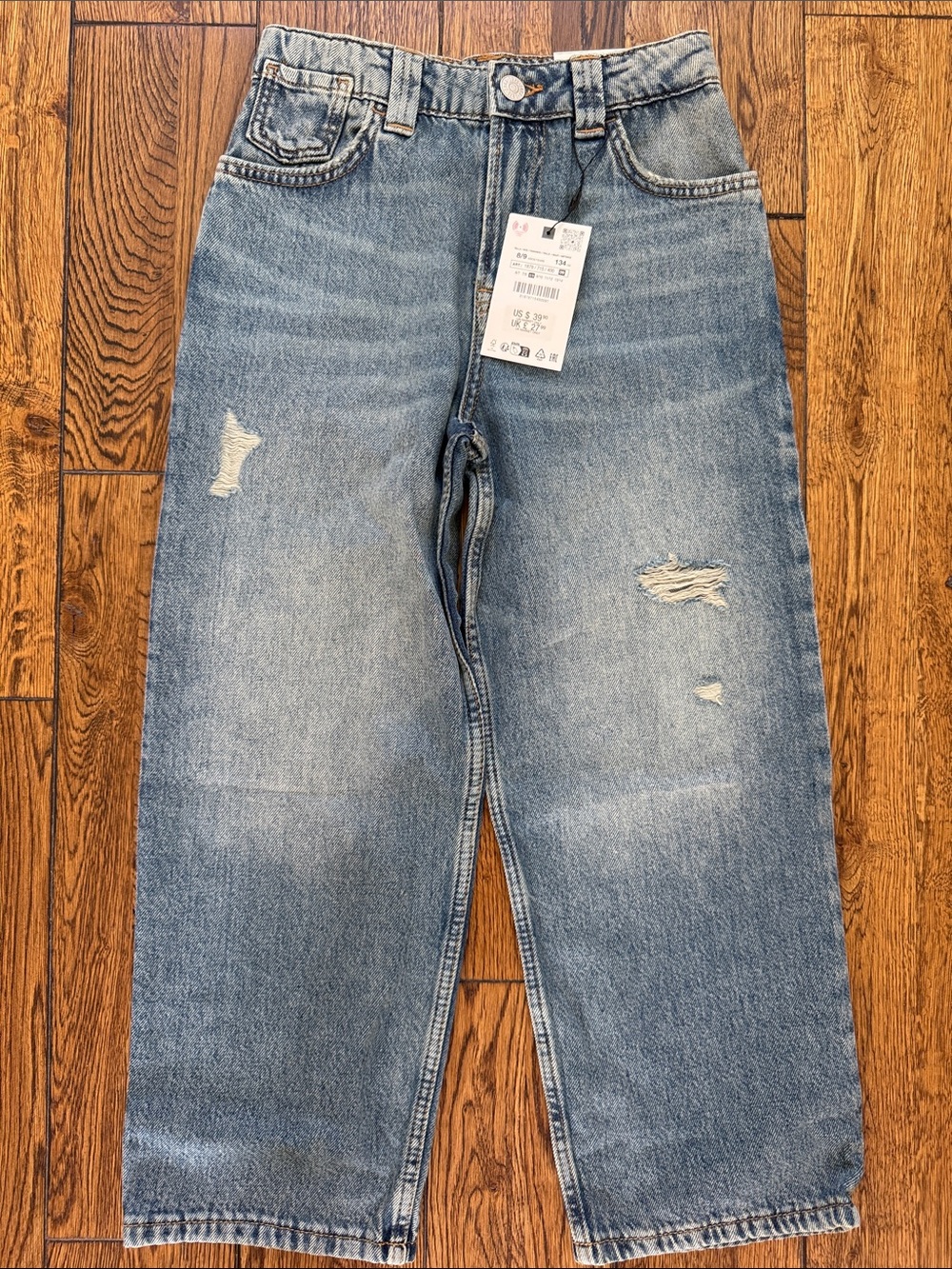 Zara Light Blue Distressed Kids Jeans